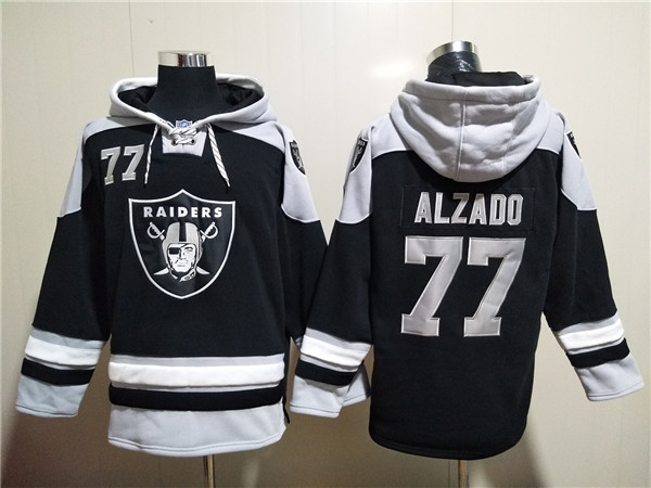 Las Vegas Raiders #77 Lyle Alzado Black Ageless Must-Have Lace-Up Pullover Hoodie